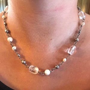Silpada necklace pearl and vintage glass